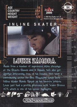 2000 Fleer Adrenaline #94 Louie Zamora Back